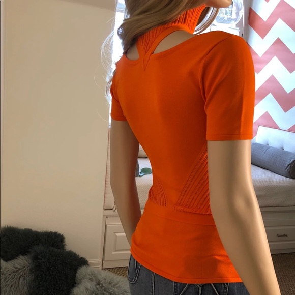 Authentic Gianni Versace Orange Top SZ 40 S - Picture 4 of 8